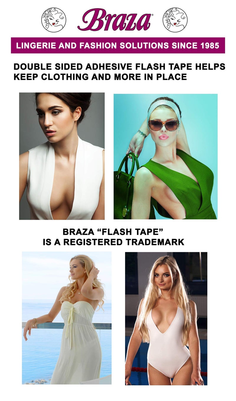 Braza Flash Tape - Double Sided Clear Adhesive Clothing, Fabric and Body Tape - 60 ft - Image 4